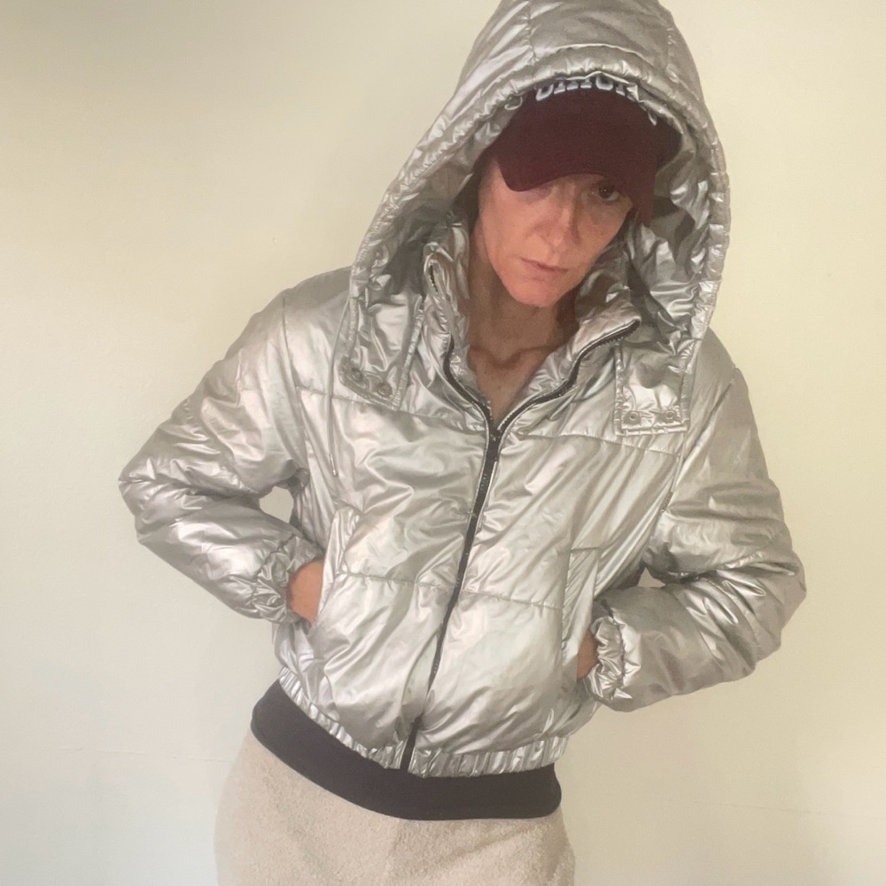 Bershka Metallic Silver Puffer Jacket - Picture 4 of 9